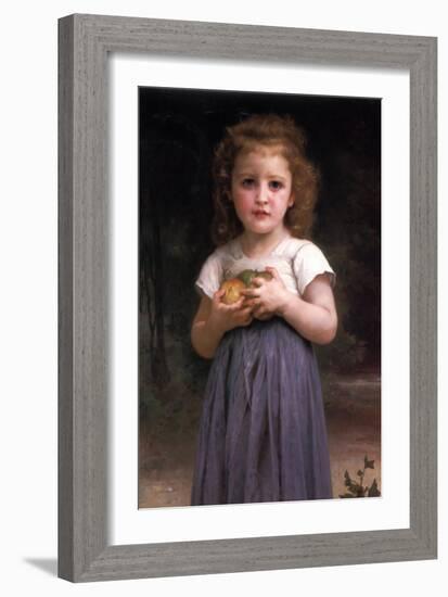 Little Girl Holding Apples in Her Hands-William Adolphe Bouguereau-Framed Art Print