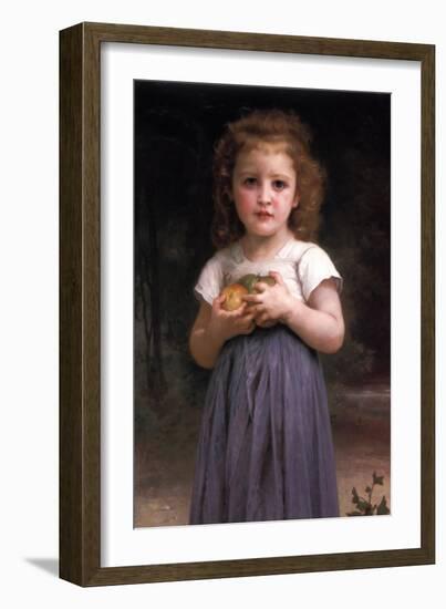 Little Girl Holding Apples in Her Hands-William Adolphe Bouguereau-Framed Art Print