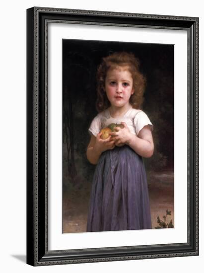 Little Girl Holding Apples in Her Hands-William Adolphe Bouguereau-Framed Art Print