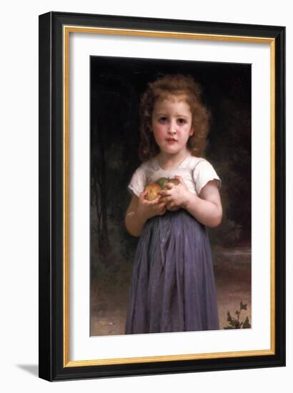 Little Girl Holding Apples in Her Hands-William Adolphe Bouguereau-Framed Art Print