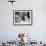 Little Girl Hosts a Tea Party, Three Bears and a Doll Attend-null-Framed Photographic Print displayed on a wall