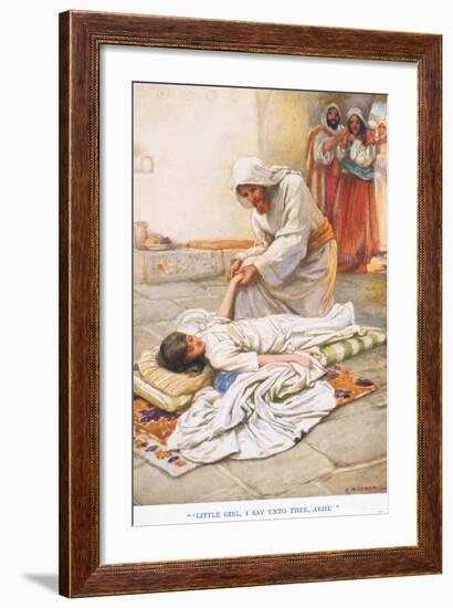 "Little Girl I Say Unto Thee, Arise"-Arthur A. Dixon-Framed Giclee Print