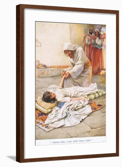 "Little Girl I Say Unto Thee, Arise"-Arthur A. Dixon-Framed Giclee Print