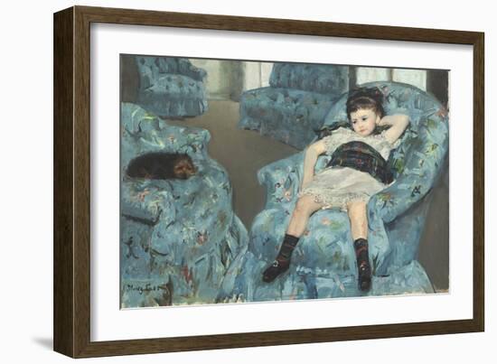 Little Girl in a Blue Armchair, 1878-Mary Cassatt-Framed Giclee Print