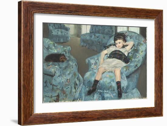 Little Girl in a Blue Armchair, 1878-Mary Cassatt-Framed Giclee Print