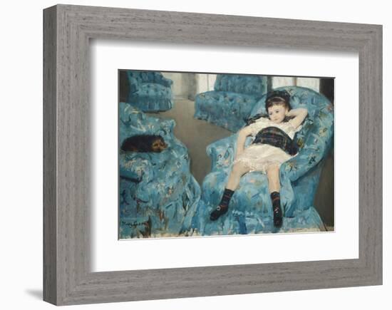 Little Girl in a Blue Armchair, c.1878-Mary Cassatt-Framed Art Print