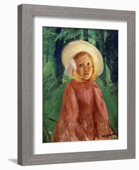 Little Girl in a Redcurrant Dress, 1912-Mary Cassatt-Framed Giclee Print