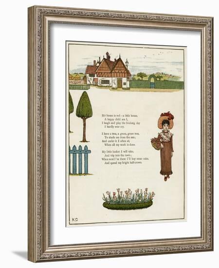 Little Girl in Front of Her House-Kate Greenaway-Framed Art Print