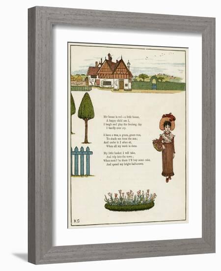 Little Girl in Front of Her House-Kate Greenaway-Framed Art Print