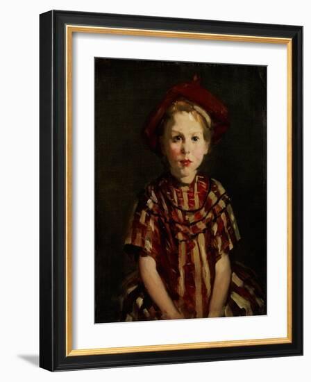 Little Girl in Red Stripes, 1910-Robert Henri-Framed Giclee Print