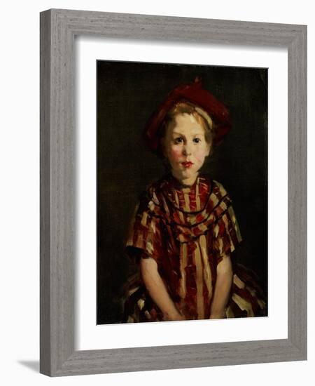 Little Girl in Red Stripes, 1910-Robert Henri-Framed Giclee Print