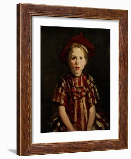 Little Girl in Red Stripes, 1910-Robert Henri-Framed Giclee Print