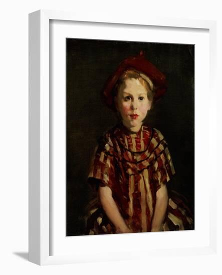 Little Girl in Red Stripes, 1910-Robert Henri-Framed Giclee Print