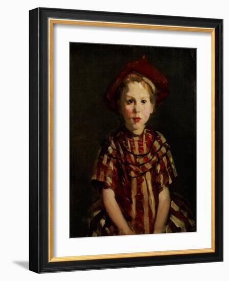Little Girl in Red Stripes, 1910-Robert Henri-Framed Giclee Print
