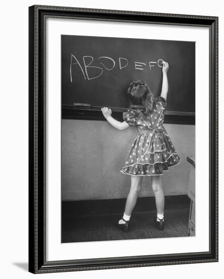 Little Girl Learning Her Abc's-Nina Leen-Framed Photographic Print