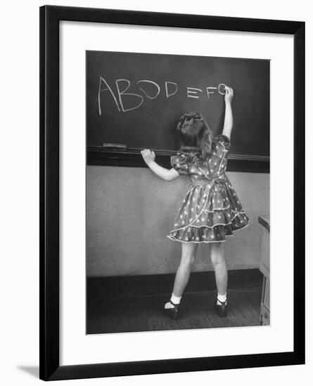 Little Girl Learning Her Abc's-Nina Leen-Framed Photographic Print