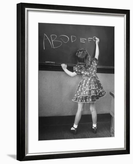 Little Girl Learning Her Abc's-Nina Leen-Framed Photographic Print