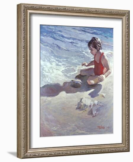 Little Girl on the Beach-Patti Mollica-Framed Giclee Print