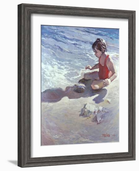 Little Girl on the Beach-Patti Mollica-Framed Giclee Print