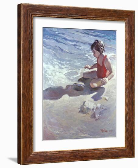 Little Girl on the Beach-Patti Mollica-Framed Giclee Print