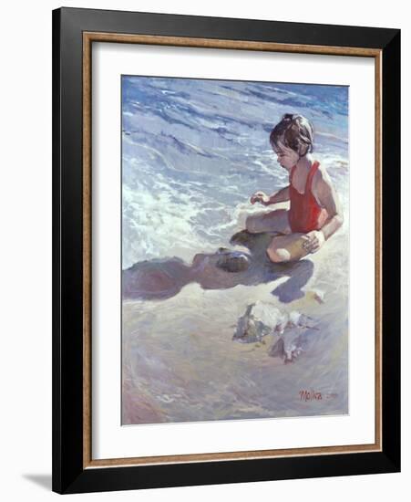 Little Girl on the Beach-Patti Mollica-Framed Giclee Print