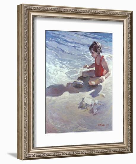 Little Girl on the Beach-Patti Mollica-Framed Giclee Print