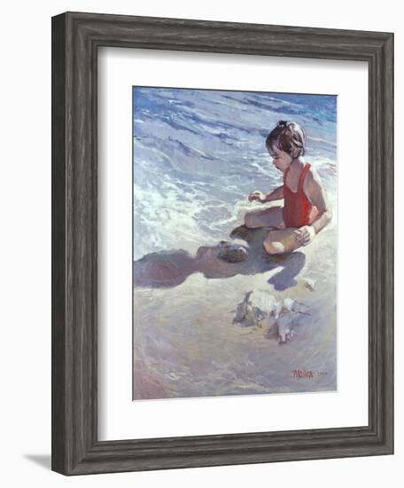 Little Girl on the Beach-Patti Mollica-Framed Giclee Print