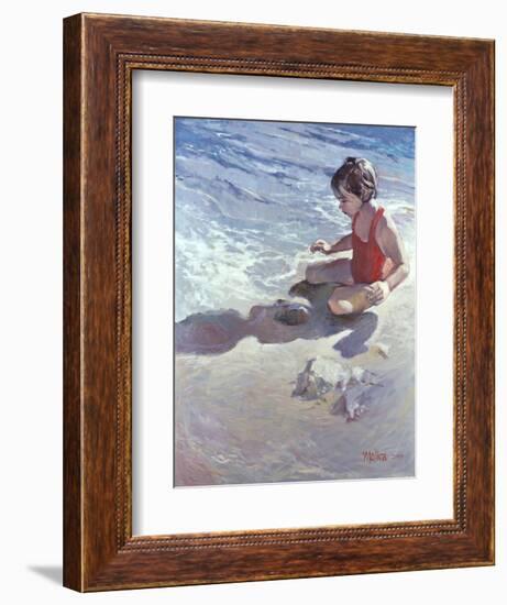 Little Girl on the Beach-Patti Mollica-Framed Giclee Print