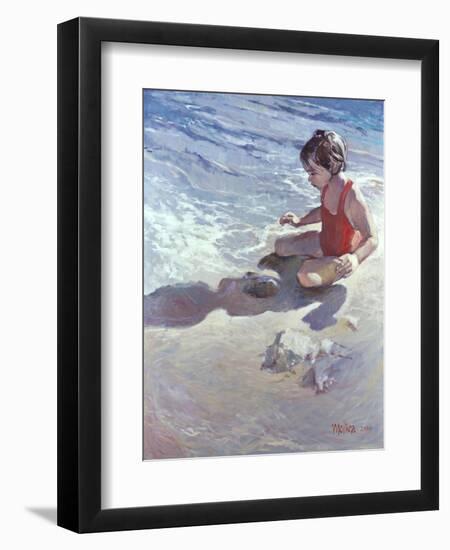 Little Girl on the Beach-Patti Mollica-Framed Giclee Print