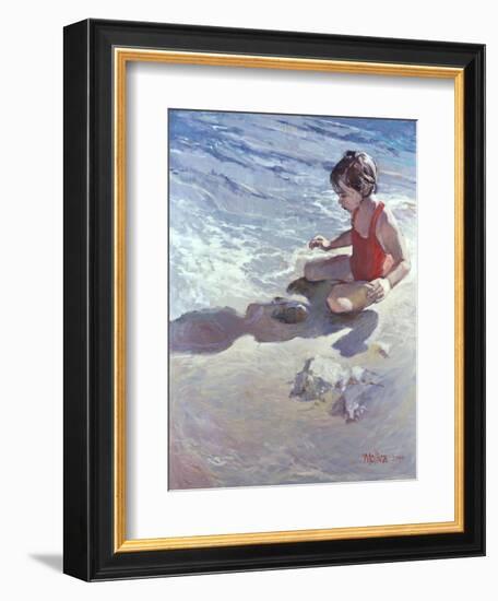 Little Girl on the Beach-Patti Mollica-Framed Giclee Print