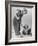 Little Girl Playing with Dog-Gjon Mili-Framed Photographic Print