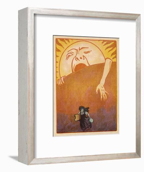 Little Girl Sets out to Find Her Seven Brothers and is Confronted by an Alarming Sunrise-Willy Planck-Framed Art Print