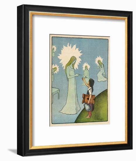 Little Girl Sets out to Find Her Seven Brothers and Receives Help from an Angelic Lady-Willy Planck-Framed Art Print