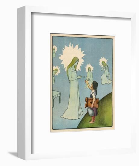 Little Girl Sets out to Find Her Seven Brothers and Receives Help from an Angelic Lady-Willy Planck-Framed Art Print