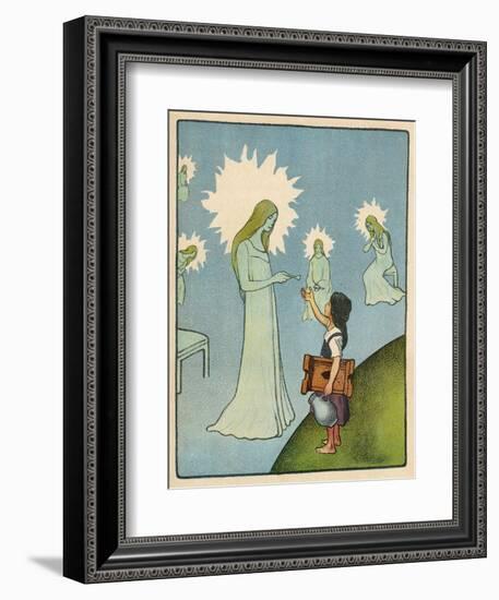 Little Girl Sets out to Find Her Seven Brothers and Receives Help from an Angelic Lady-Willy Planck-Framed Art Print