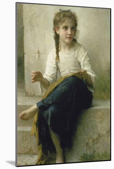 Little Girl Sewing, 1898-William Adolphe Bouguereau-Mounted Giclee Print