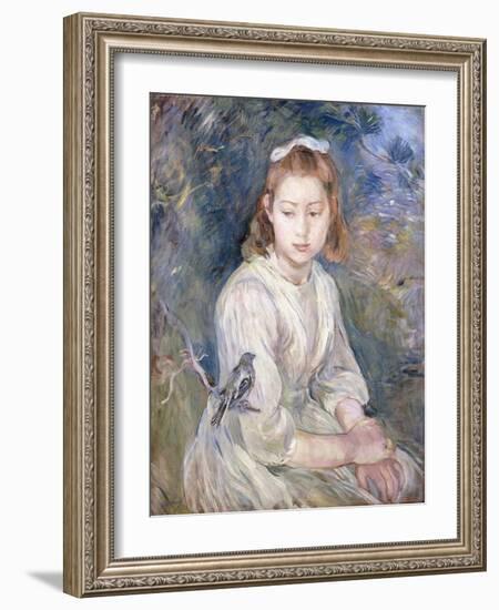 Little Girl with a Bird, 1891-Berthe Morisot-Framed Giclee Print