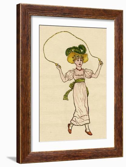 Little Girl with a Skipping Rope-Kate Greenaway-Framed Art Print