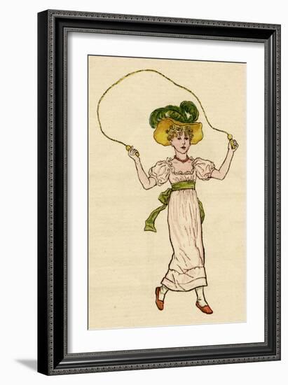 Little Girl with a Skipping Rope-Kate Greenaway-Framed Art Print