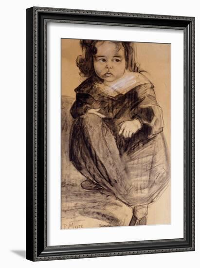 Little Girl with a White Collar, 1905-Franz Marc-Framed Giclee Print