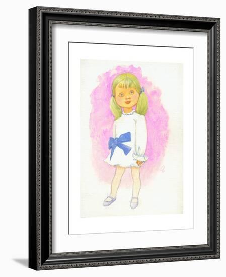 Little Girl with Bow, 1970s-George Adamson-Framed Giclee Print