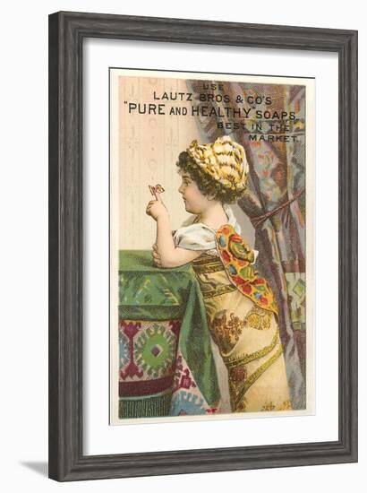 Little Girl with Butterfly-null-Framed Art Print