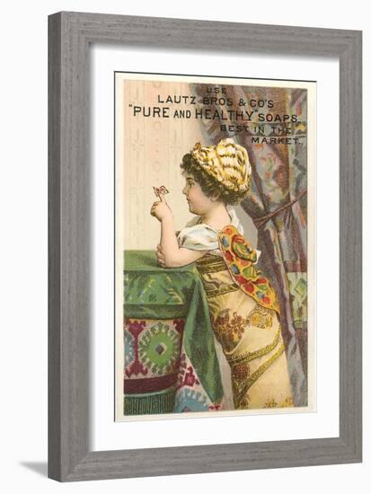 Little Girl with Butterfly-null-Framed Art Print