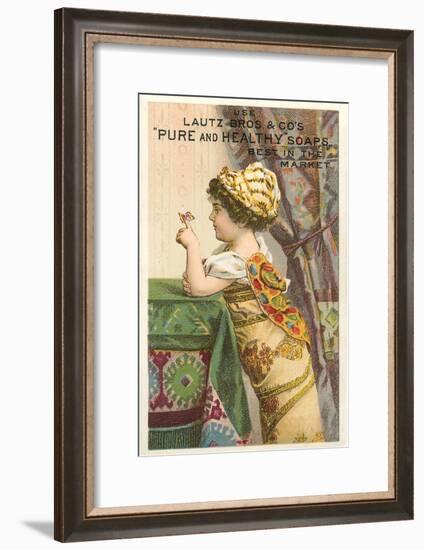 Little Girl with Butterfly-null-Framed Art Print