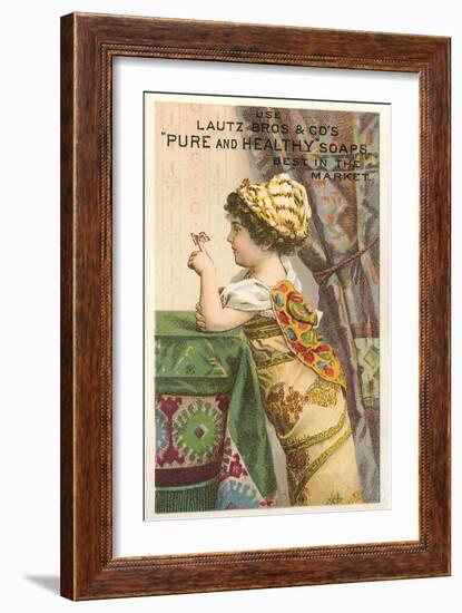 Little Girl with Butterfly-null-Framed Art Print