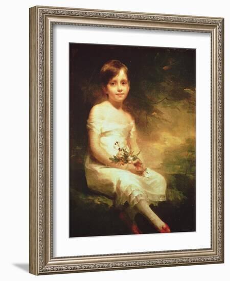 Little Girl with Flowers or Innocence, Portrait of Nancy Graham-Sir Henry Raeburn-Framed Giclee Print