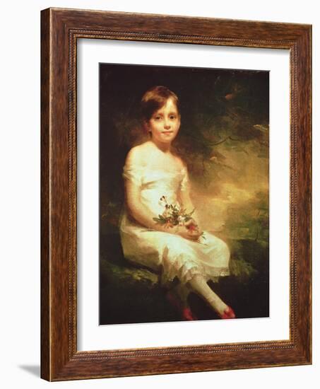 Little Girl with Flowers or Innocence, Portrait of Nancy Graham-Sir Henry Raeburn-Framed Giclee Print