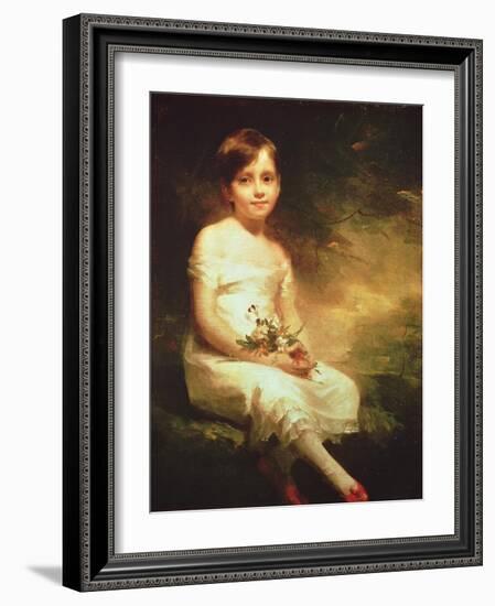 Little Girl with Flowers or Innocence, Portrait of Nancy Graham-Sir Henry Raeburn-Framed Giclee Print