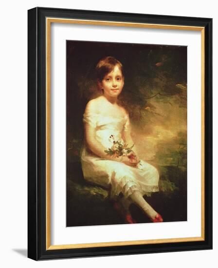 Little Girl with Flowers or Innocence, Portrait of Nancy Graham-Sir Henry Raeburn-Framed Giclee Print