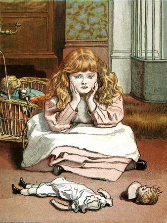 Little Girl with Her Broken Doll, 1888' Art Print | Art.com